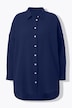 Musselin Bluse, oversized, Hemdkragen, Langarm