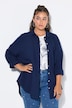 Musselin Bluse, oversized, Hemdkragen, Langarm