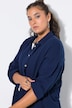 Musselin Bluse, oversized, Hemdkragen, Langarm