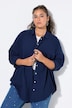 Musselin Bluse, oversized, Hemdkragen, Langarm