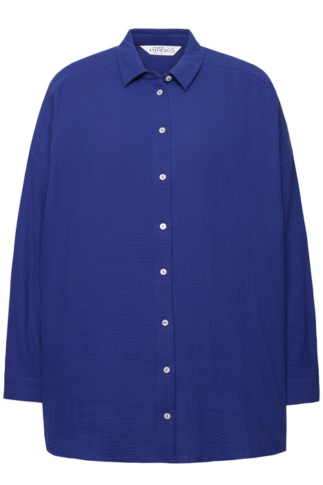 Mušelínová halenka, oversize, límeček, dlouhé rukávy