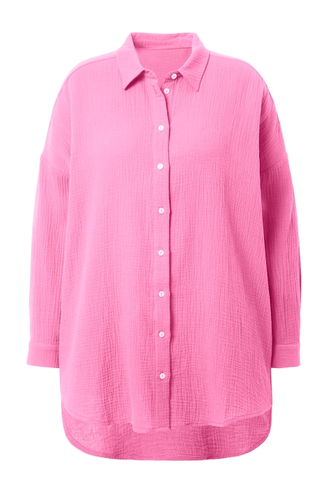 Mušelínová halenka, oversize, límeček, dlouhé rukávy