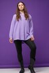 Musselin Bluse, oversized, Hemdkragen, Langarm
