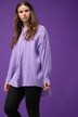 Musselin Bluse, oversized, Hemdkragen, Langarm