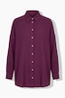 Musselin Bluse, oversized, Hemdkragen, Langarm