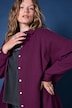 Musselin Bluse, oversized, Hemdkragen, Langarm