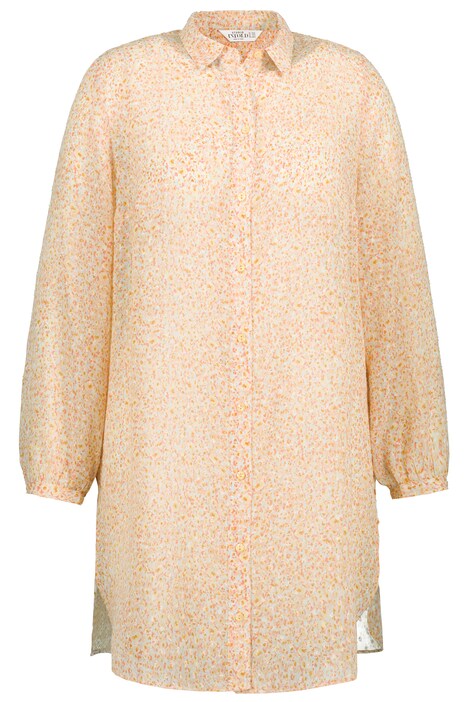 Dlouhá halenka, drobný potisk, límeček, dlouhé rukávy