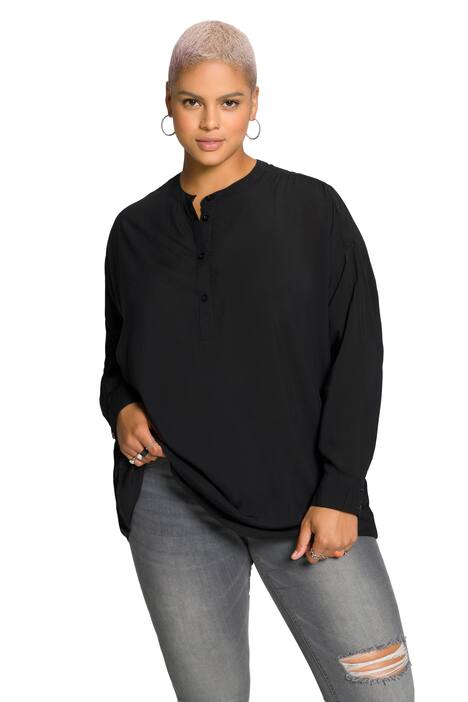 Tunika, oversize, kulatý výstřih, dlouhé rukávy, knoflíková léga