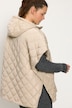 bestikte cape,  oversized, diamantstiksel, capuchon