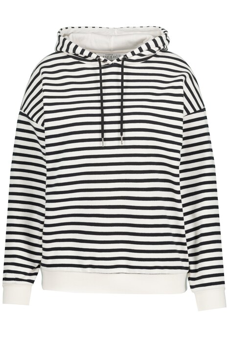 Mikina s kapucí, oversize, dlouhé rukávy, pruhy