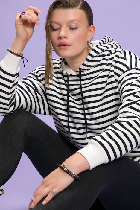 Hoodie, oversized, Kapuze, Langarm, Streifen