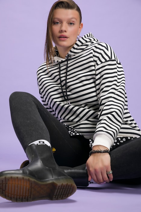 Hoodie, oversized, Kapuze, Langarm, Streifen