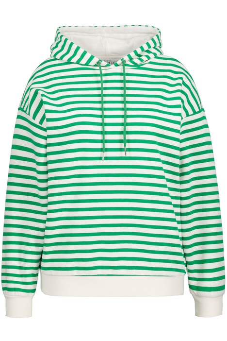 Mikina s kapucí, oversize, dlouhé rukávy, pruhy