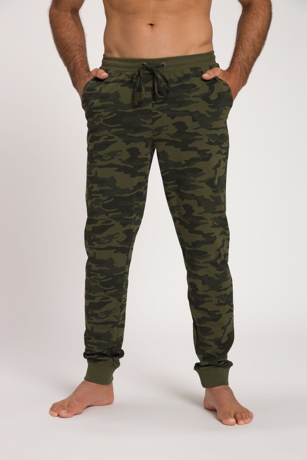 grandes tailles pantalon de pyjama, hommes, vert, taille: 3xl, coton, jp1880