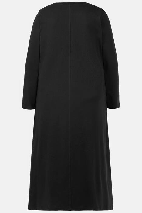 Jersey-Kleid, Midilänge, V-Ausschnitt, Langarm