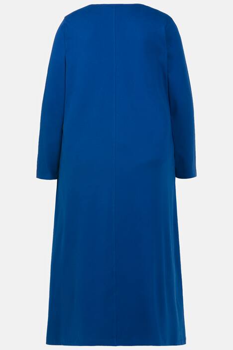 Sukienka z dżerseju, długość midi, dekolt w szpic, długi rękaw