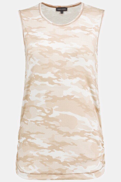 Yoga-Top, Camouflage, schmale Passform, Rundhals