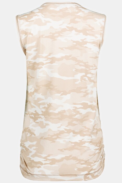 Yoga-Top, Camouflage, schmale Passform, Rundhals