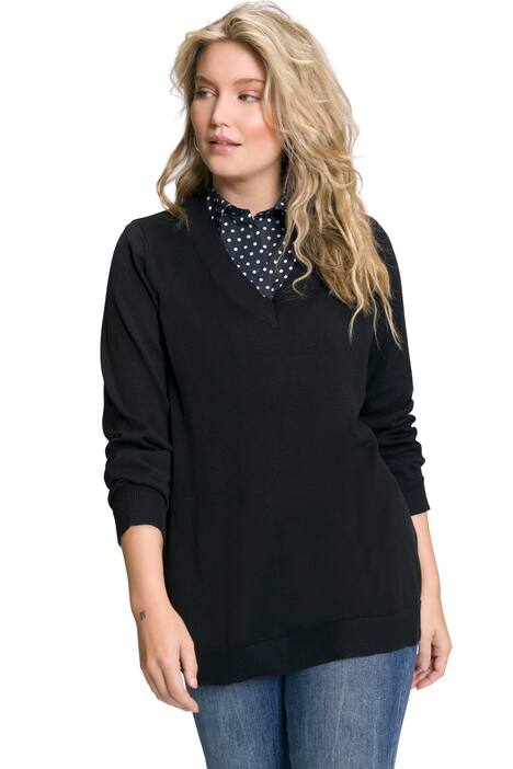 Halenkový límeček, puntíky, knoflíková léga, pod horní díly