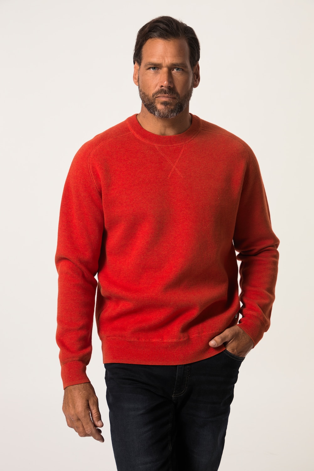 Große Größen Pullover FLEXNAMIC®, Herren, orange, Größe: L, Baumwolle/Synthetische Fasern, JP1880