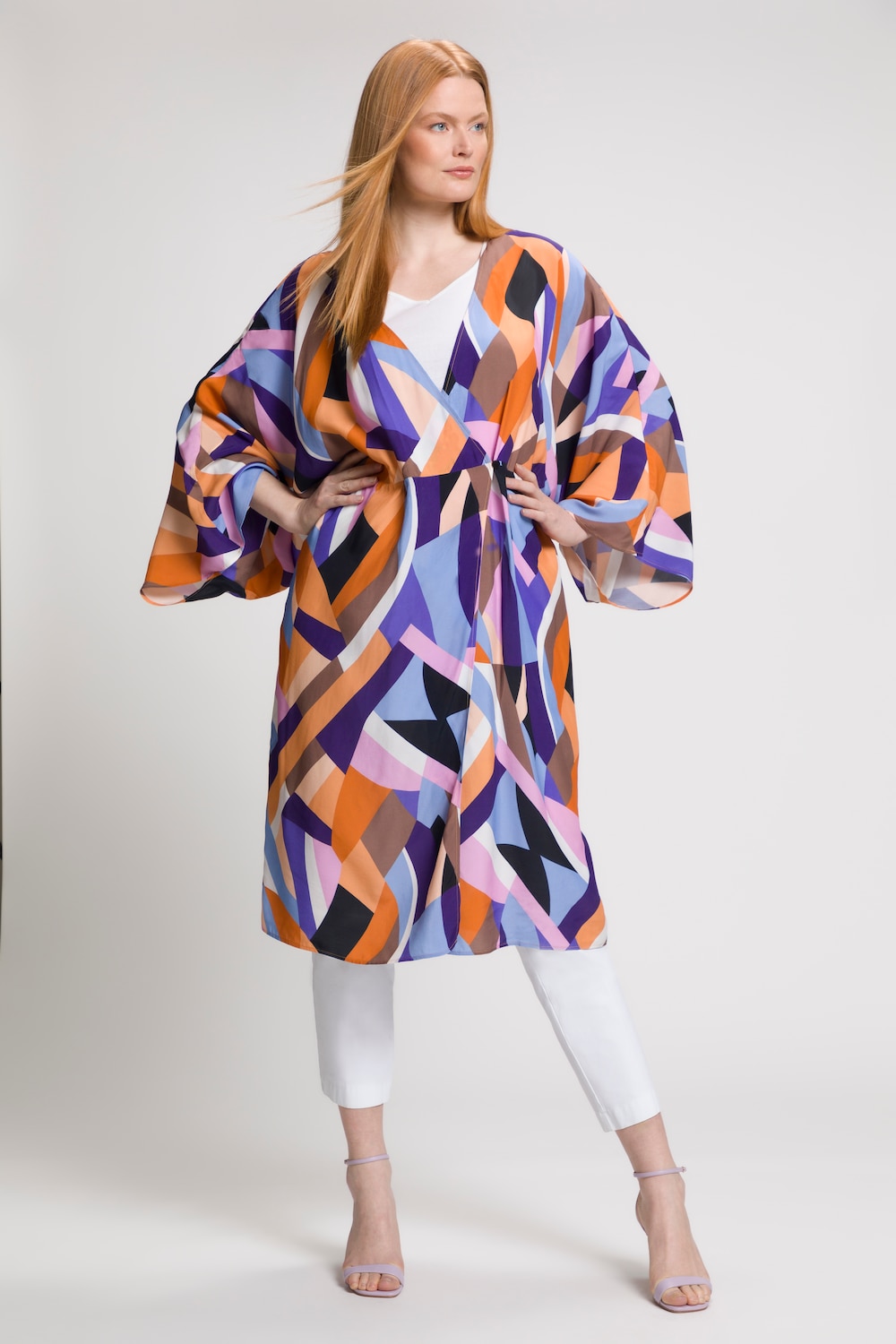 Große Größen Blusenjacke, Damen, orange, Größe: 2=50-56, Viskose, Ulla Popken