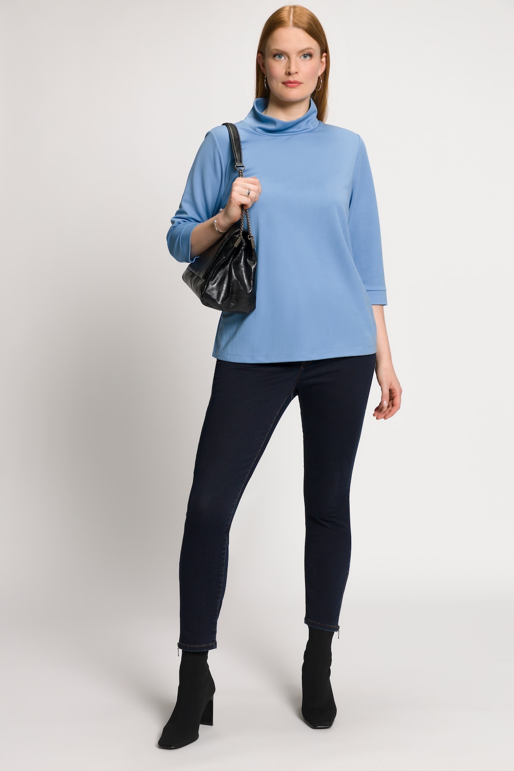 Grote Maten shirt, Dames, blauw, Maat: 50/52, Synthetische vezels/Viscose, Ulla Popken