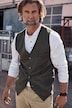 Gilet en tweed, avec patte de boutonnage, dos en maille