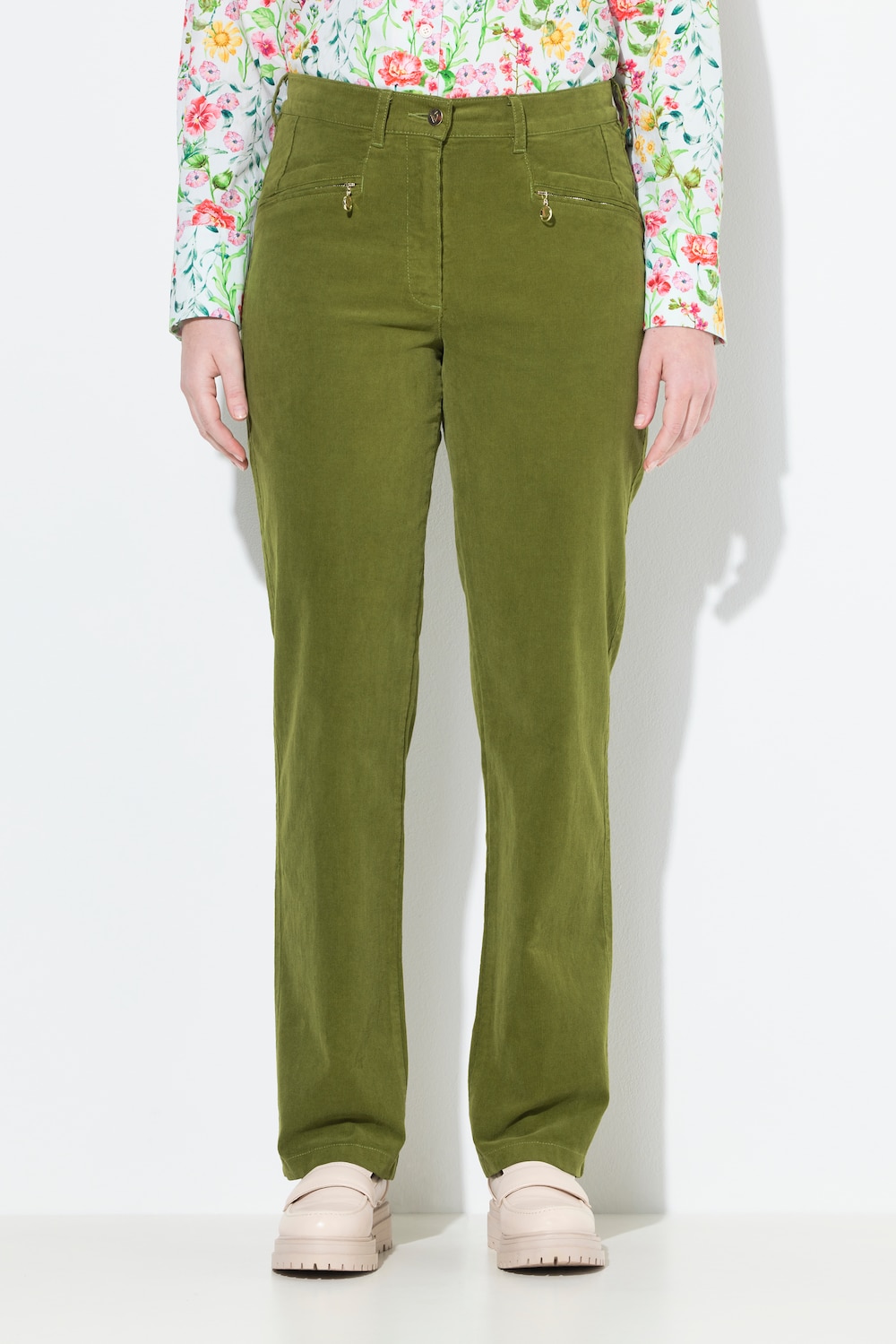 Große Größen Cordhose Mony, Damen, grün, Größe: 60, Baumwolle, Ulla Popken