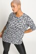 Pullover, oversized, Leo Print, Rundhals, Langarm