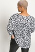 Pullover, oversized, Leo Print, Rundhals, Langarm