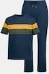 Schlafanzug, Zweiteiler, T-Shirt mit Ringeln, lange Hose, bis 8 XL