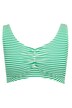 Bikiny top, pruhy, řasení, měkké košíčky