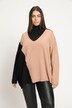 Pull, color block, oversized, col montant, manches longues