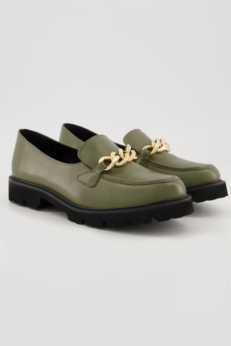 Læder loafers, chunky kæde, bredde H | Sneakers Sko