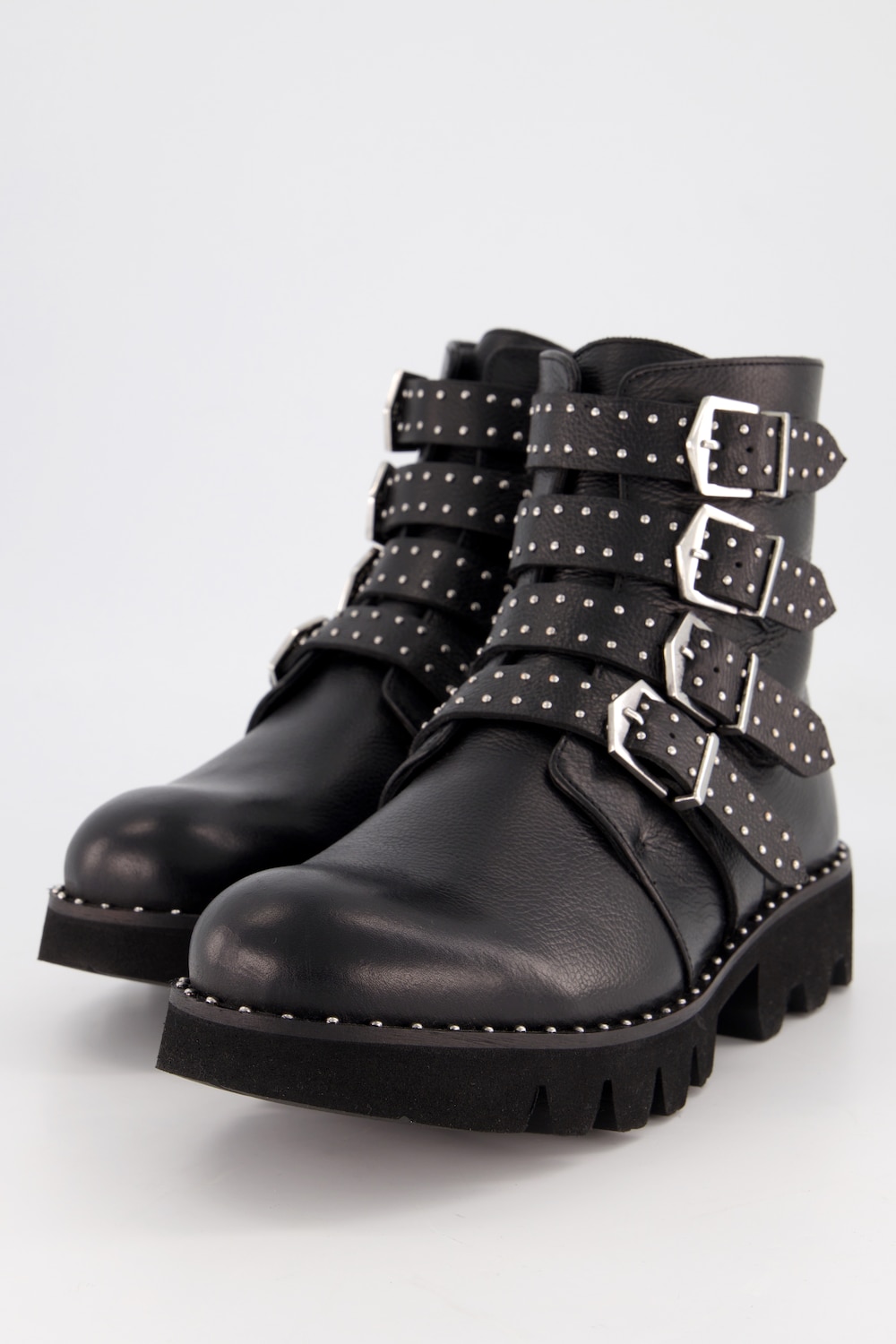 Grote Maten leren boots, Dames, zwart, Maat: 38, Leer/Synthetische vezels, Ulla Popken