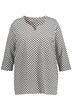 Tričko, kostkovaný vzor, tunikový výstřih, 3/4 rukávy