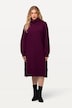 Sukienka z dzianiny, golf, szeroki prążkowany dół, długi rękaw