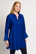 Shimmering Crinkle Button Front Tunic Blouse