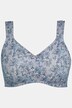 Blue Floral Seamless Wirefree Stretch Microfiber Comfort Bra