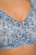 Blue Floral Seamless Wirefree Stretch Microfiber Comfort Bra