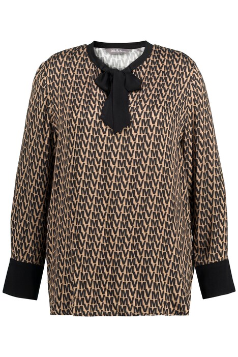 Zavazovací halenka, logo, stojáček, výstřih do V, dlouhé rukávy