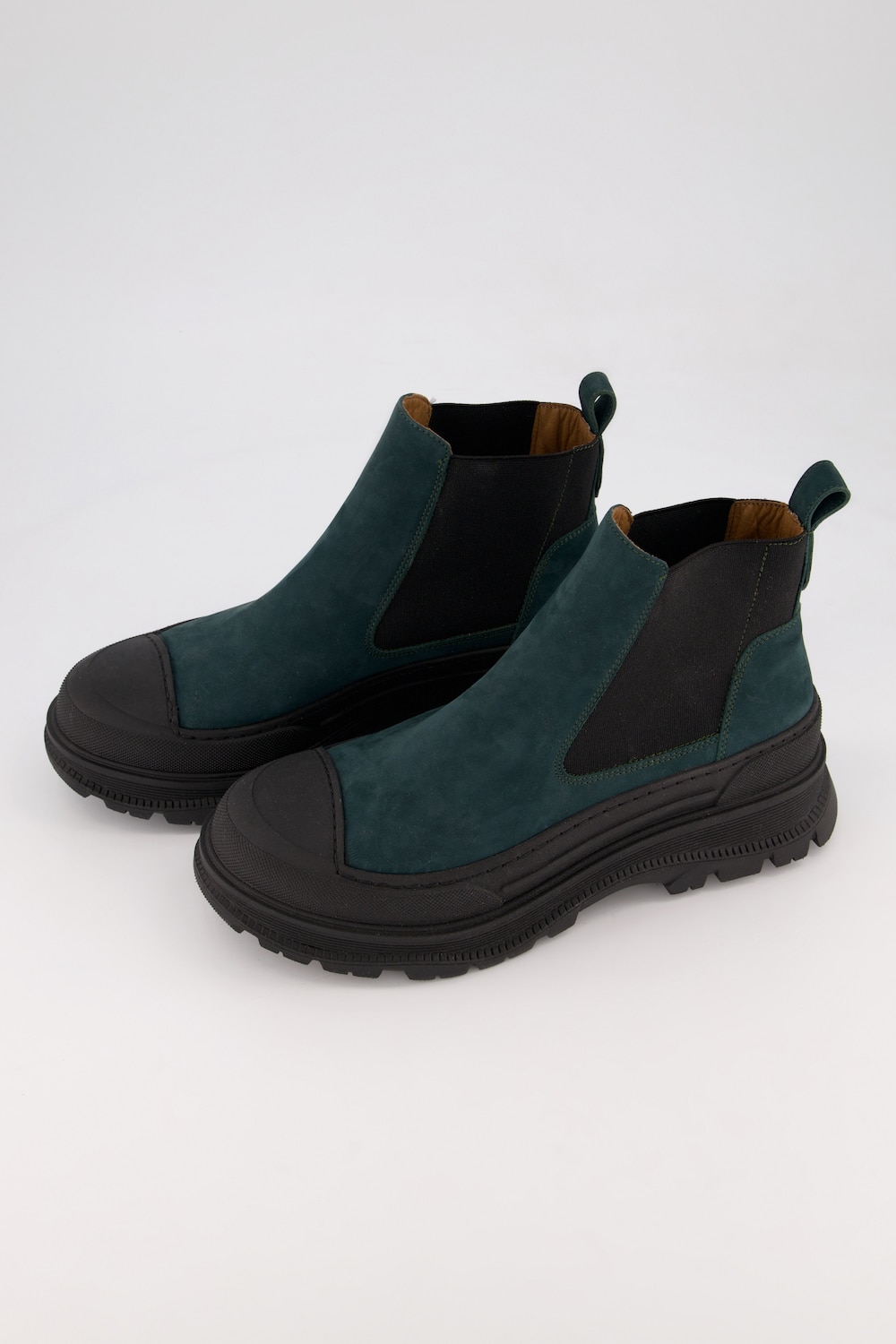 Grote Maten chelsea boots, Dames, turquoise, Maat: 38, Leer/Synthetische vezels, Ulla Popken