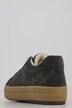 Leder-Sneaker, Wollfutter, Veloursleder, Weite H