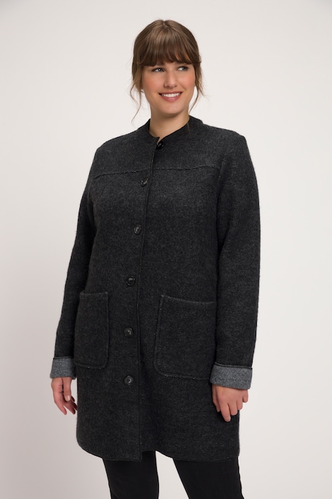 Boiled Wool Look Long Jacket | Jacket | Jackets
