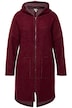 Bunda, dlouhý střih, oversize, vlněná směs, O-silueta, kapuce
