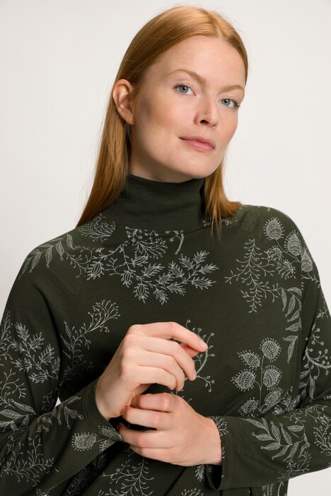Sweat-shirt Femme Ulla Popken - Dos Long, Coupe A, Col Montant - Taille 50-52 - Noir - Vêtement Confort Ample
