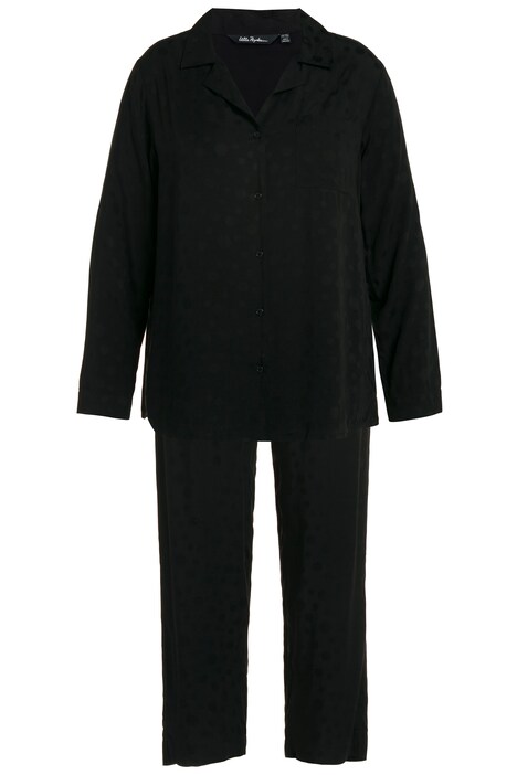 Pyžamo, puntíky, klopový límec, dlouhé rukávy