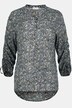 Bluse, Blütenmuster, Tunnelzug, Stehkragen, Langarm, hochwertige Viskose