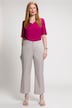 Stretch Cotton Partial Elastic Waist Flared Leg Pants