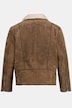 Veste en cuir, modèle style motard, cuir de porc, col à fourrure tissée